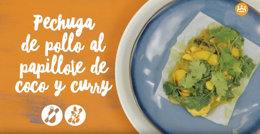 Pollo al papillote con judías verdes