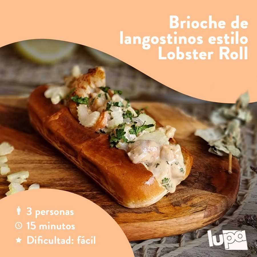 Brioche de langostinos estilo Lobster Roll